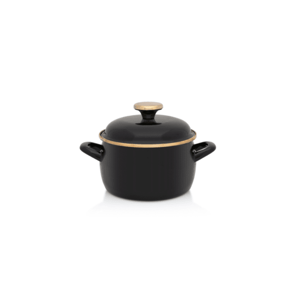 Garnek emaliowany 16 cm 2.2L, czarny, Black