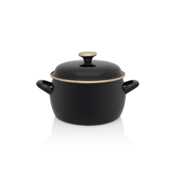 Garnek emaliowany 20 cm 4.2L, czarny, Black