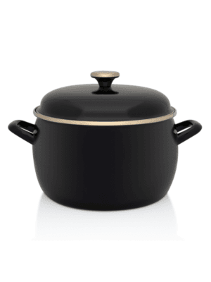 Garnek emaliowany 24 cm 7.5L, czarny, Black