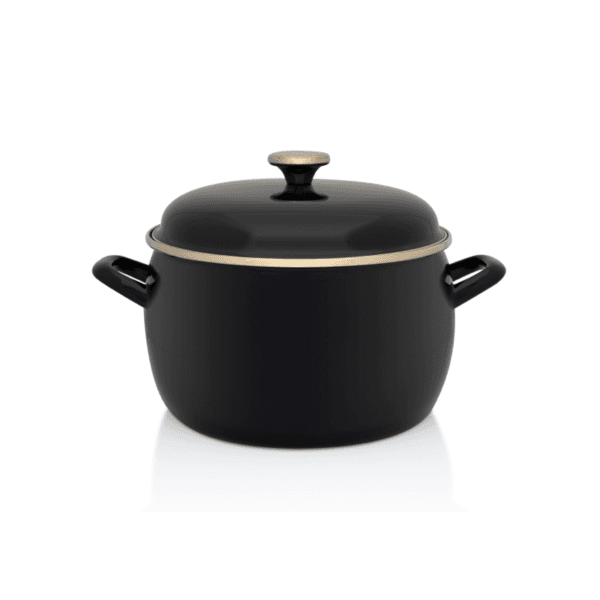Garnek emaliowany 24 cm 7.5L, czarny, Black