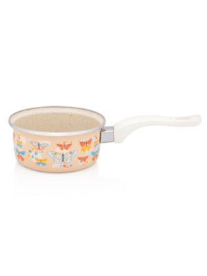 Rondel emaliowany 14 cm 1.0L, brzoskwiniowy, Butterfly