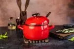 Garnek emaliowany 16 cm 2.2L, czerwony, Red