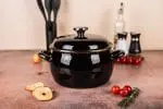 Zestaw naczyń emaliowanych Black - 2.2 l + 4.2 l + 7.5 l
