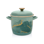 Wysoki garnek emaliowany 20 cm 5.1l, miętowy, Marble
