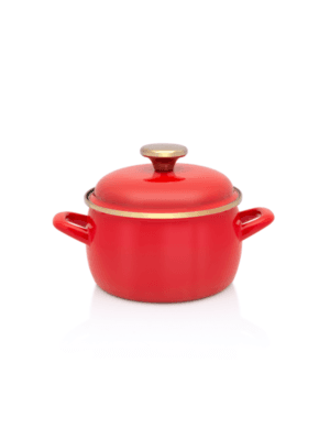 Garnek emaliowany 16 cm 2.2L, czerwony, Red