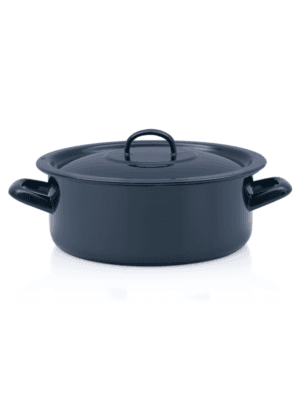 Niski garnek emaliowany 24 cm 4.5L, granatowy, Teget Finska