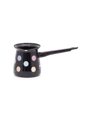 Klasyczny tygielek emaliowany na 7 kaw, 0,7 l, czarny, Pastel Dots