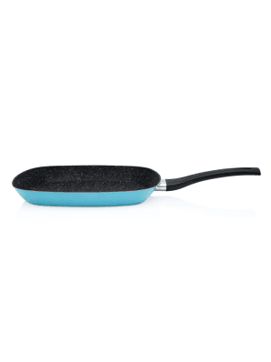 Patelnia emaliowana grillowa 26 cm, niebieska, Granit Induction