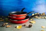 Wok emaliowany 28 cm, czerwony, Granit Induction