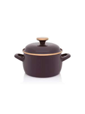 Garnek emaliowany z emaliowaną pokrywką, 16 cm 2.2L, bordowy, Bordeaux