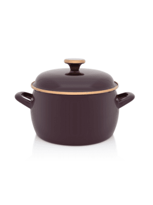 Garnek emaliowany z emaliowaną pokrywką, 20 cm 4.2L, bordowy, Bordeaux