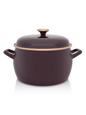 Garnek emaliowany z emaliowaną pokrywką, 24 cm 7.5L, bordowy, Bordeaux