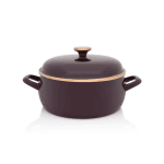Niski garnek emaliowany z emaliowaną pokrywką 20 cm 2.9L, bordowy, Bordeaux