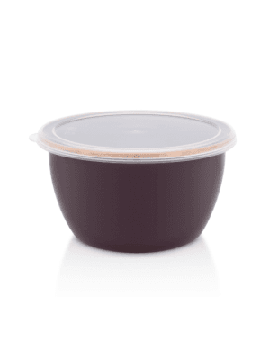 Pojemnik emaliowany z plastikową pokrywką 16 cm 1.7 L, bordowy, Bordeaux