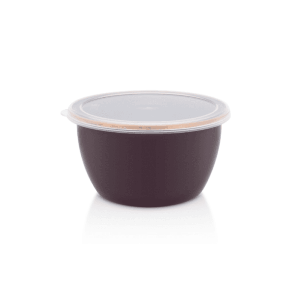 Pojemnik emaliowany z plastikową pokrywką 16 cm 1.7 L, bordowy, Bordeaux