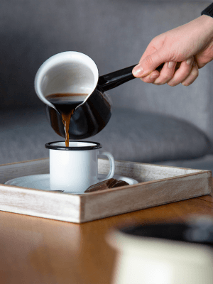 QUICK OFFER MUG, TURKISH COFFEE POT – white, black – 1