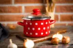 Zestaw garnków emaliowanych Dots on red - 3 l + 4 l + 5 l