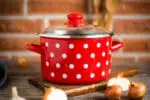 Zestaw garnków emaliowanych Dots on red - 3 l + 4 l + 5 l
