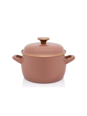 Garnek emaliowany z emaliowaną pokrywką 18 cm, 3,1 l, beżowy, kolekcja Mokka