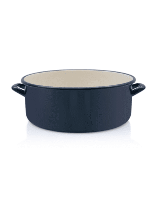 Niski garnek emaliowany 36 cm, 12 l, granatowy, kolekcja Teget Finska