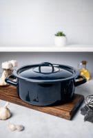 Niski garnek emaliowany 24 cm 4.5L, granatowy, Teget Finska