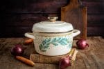 Garnek emaliowany z emaliowaną pokrywką, 20 cm 3.5L, jasnokremowy, Green Line