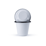Mały tumbler, kieliszek emaliowany 150 ml, biały