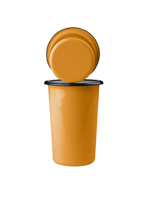 Wysoki tumbler, kubek stożkowy emaliowany 500 ml, morelowy