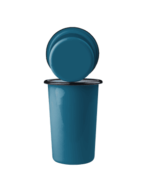 Wysoki tumbler, kubek stożkowy emaliowany 500 ml, morski