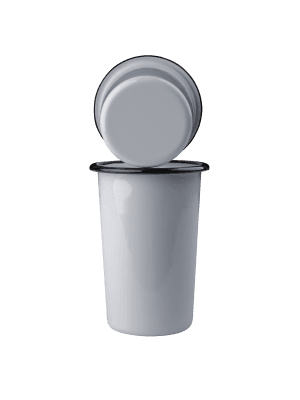 Wysoki tumbler, kubek stożkowy emaliowany 500 ml, szary
