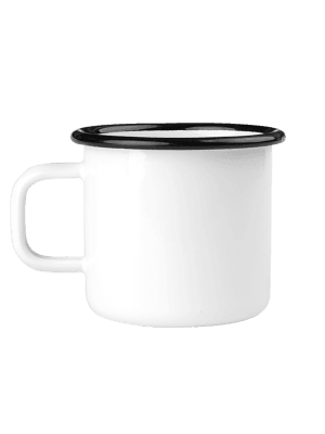 Kubek emaliowany mały klasyczny, 0.15 l, biały