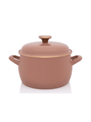 Garnek emaliowany z emaliowaną pokrywką 20 cm, 4,2 l, beżowy, kolekcja Mokka