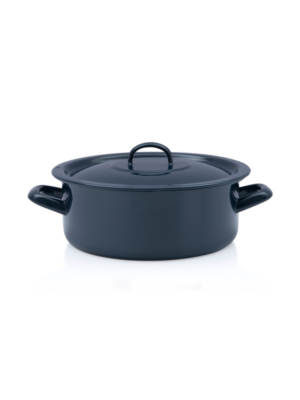 Niski garnek emaliowany 24 cm 4.5L, granatowy, Teget Finska