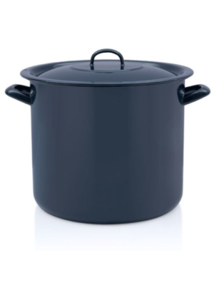 Wysoki garnek emaliowany z pokrywką 28 cm, 15 l, granatowy, kolekcja Teget Finska