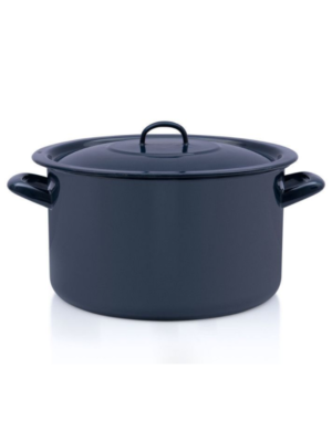 Garnek emaliowany z pokrywką 30 cm, 12,5 l, granatowy, kolekcja Teget Finska